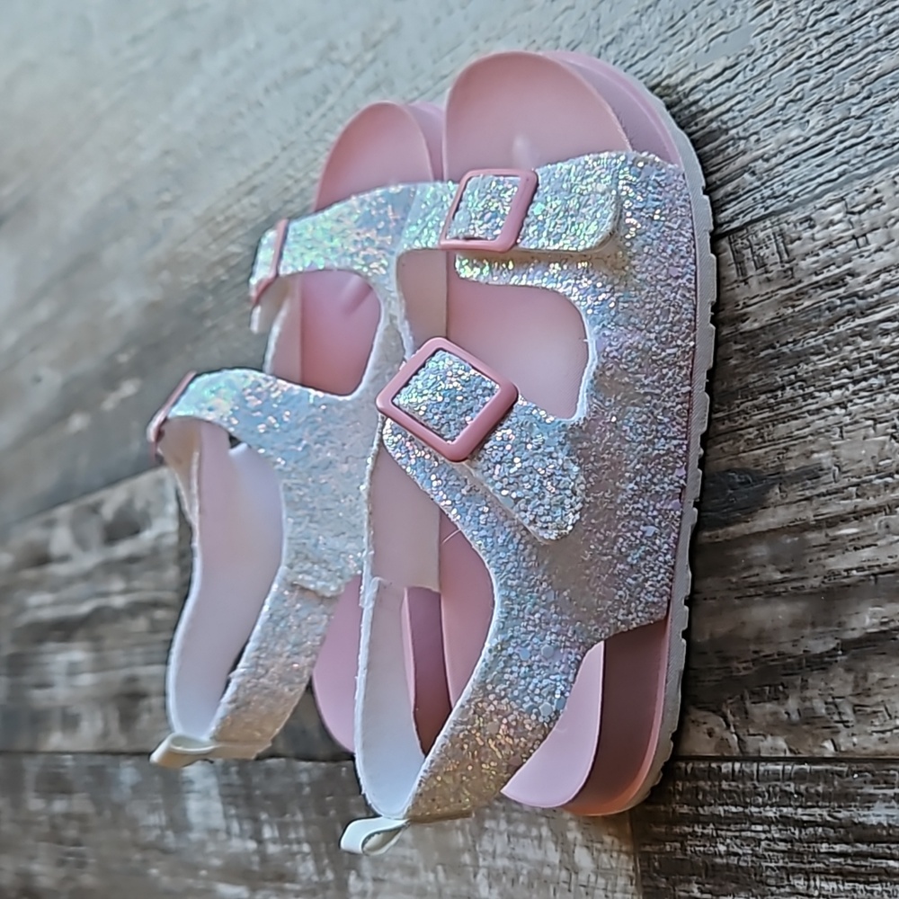 First Steps size 10 Girls Velcro Glitter Sandals